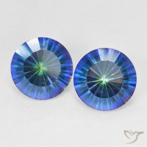 4.77ctw Natural Multicolor Blue Mystic Quartz, Round, VVS-VS