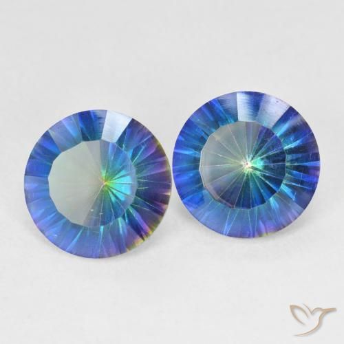4.77 ctw Multicolor Mystic Quartz Stones, Natural Mystic Quartz in Round Concave Cut Shape for Sale