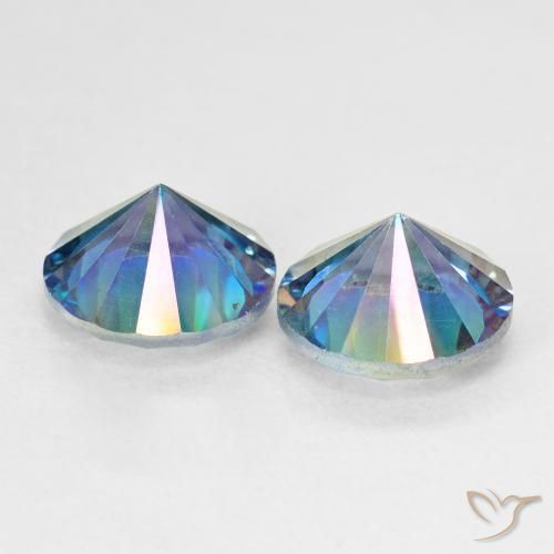 Mystic Quartz Gemstones in 9 mm (calibrated) Size for Sale, Mystic Quartz Stones in Multicolor Blue Color