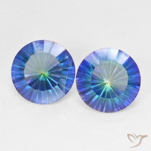 4.85 ctw Multicolor Mystic Quartz Gemstones, Mystic Quartz Gems in Round Concave Cut Shape for Sale.