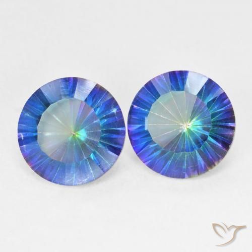 4.85 ctw Multicolor Mystic Quartz Stones, Natural Mystic Quartz in Round Concave Cut Shape for Sale