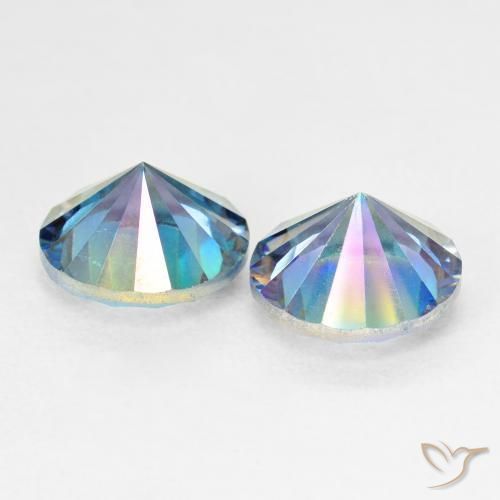 Mystic Quartz Gemstones in 9 mm (calibrated) Size for Sale, Mystic Quartz Stones in Multicolor Blue Color