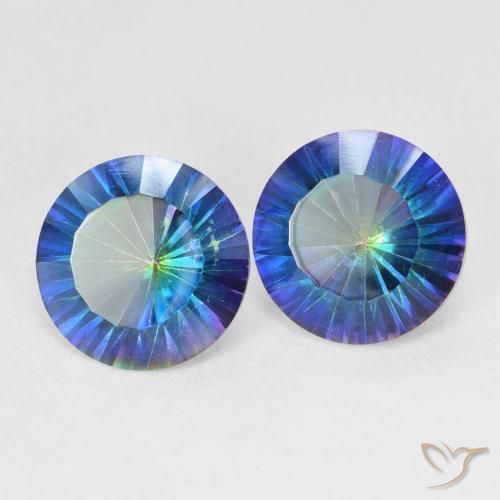 4.62 ctw Multicolor Mystic Quartz Stones, Natural Mystic Quartz in Round Concave Cut Shape for Sale
