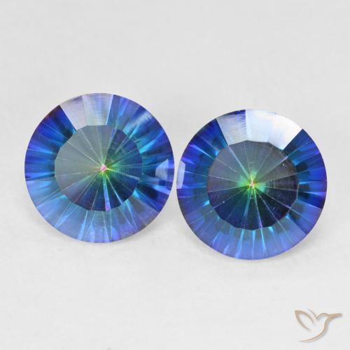 4.74ctw Natural Multicolor Blue Mystic Quartz, Round, VVS-VS