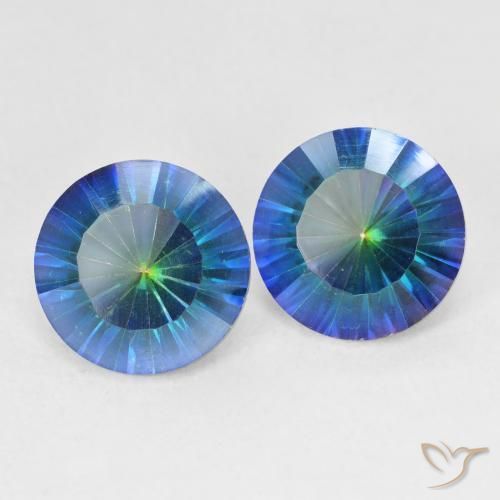4.97 ctw Multicolor Mystic Quartz Stones, Natural Mystic Quartz in Round Concave Cut Shape for Sale