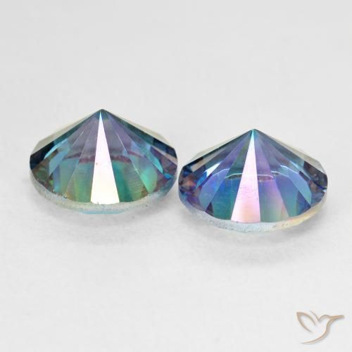 Mystic Quartz Gemstones in 9 mm (calibrated) Size for Sale, Mystic Quartz Stones in Multicolor Blue Color