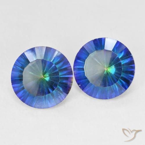 4.92 ctw Multicolor Mystic Quartz Stones, Natural Mystic Quartz in Round Concave Cut Shape for Sale