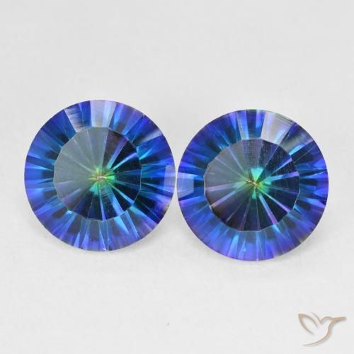 4.78ctw Natural Multicolor Blue Mystic Quartz, Round, VVS-VS