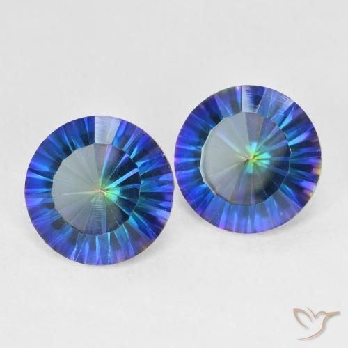 4.78 ctw Multicolor Mystic Quartz Stones, Natural Mystic Quartz in Round Concave Cut Shape for Sale