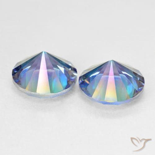 Mystic Quartz Gemstones in 9 mm (calibrated) Size for Sale, Mystic Quartz Stones in Multicolor Blue Color