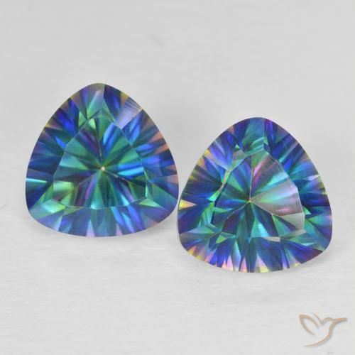 3.78ctw Natural Multicolor Mystic Quartz, Trillion, VVS-VS