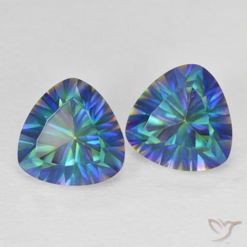 3.78 ctw Multicolor Mystic Quartz Stones, Natural Mystic Quartz in Trillion Concave Cut Shape for Sale