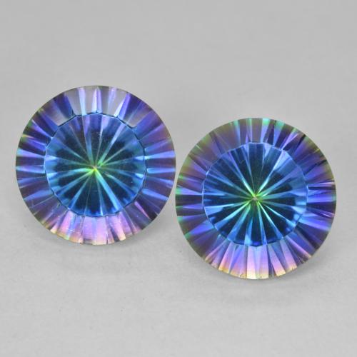 7.63ctw Natural Multicolor Mystic Quartz, Round, VVS-VS