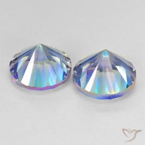 Mystic Quartz Gemstones in 10 mm (calibrated) Size for Sale, Mystic Quartz Stones in Multicolor Blue Color