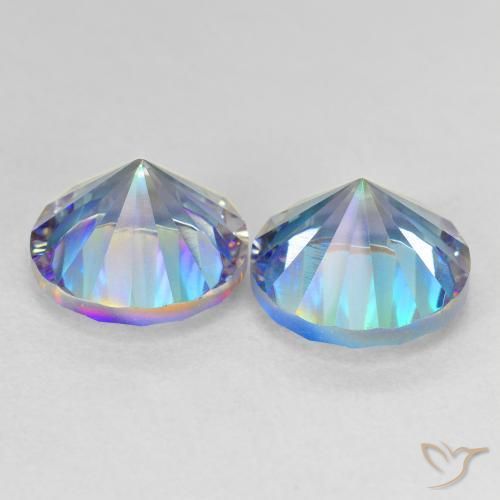Mystic Quartz Gemstones in 10 mm (calibrated) Size for Sale, Mystic Quartz Stones in Multicolor Blue Color