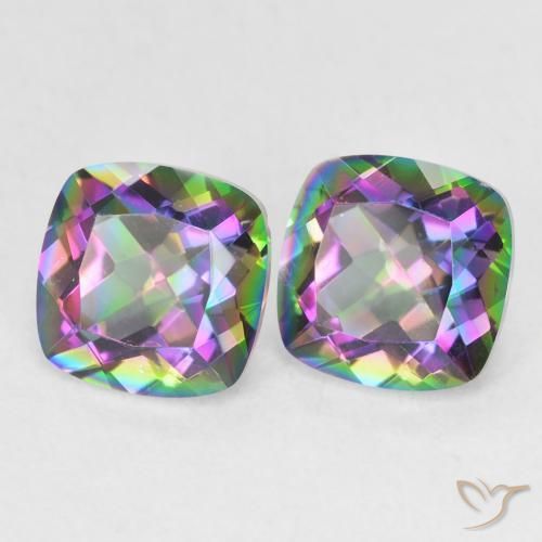 2.78 ctw Multicolor Mystic Quartz Stones, Natural Mystic Quartz in Cushion-Cut Shape for Sale