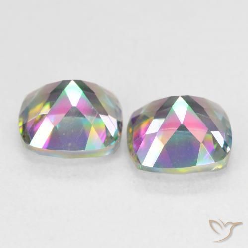 Mystic Quartz Gemstones in 7 x 7 mm (calibrated) Size for Sale, Mystic Quartz Stones in Multicolor Color