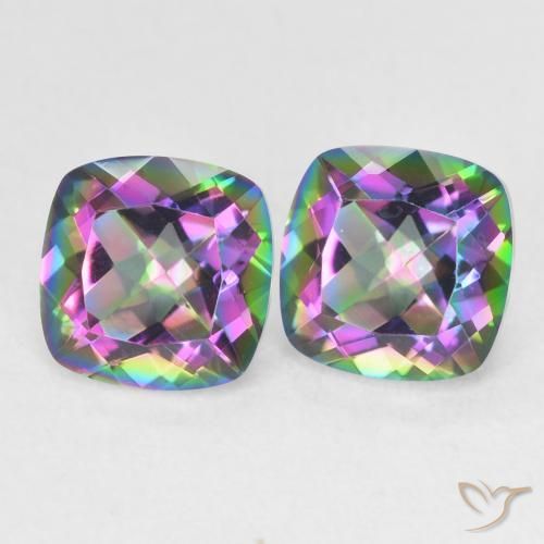 2.75 ctw Multicolor Mystic Quartz Stones, Natural Mystic Quartz in Cushion-Cut Shape for Sale