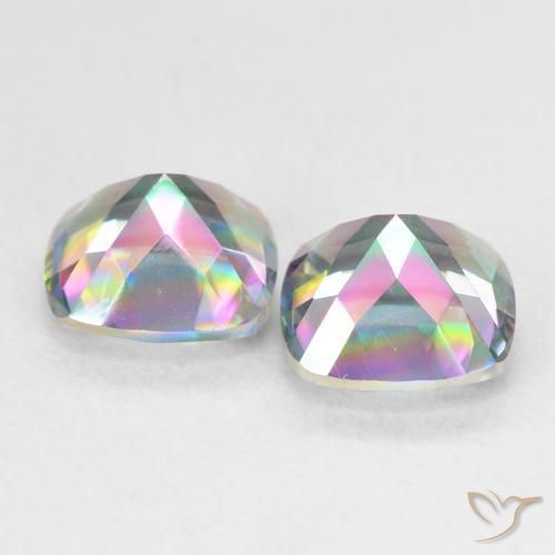 Mystic Quartz Gemstones in 7 x 7 mm (calibrated) Size for Sale, Mystic Quartz Stones in Multicolor Color
