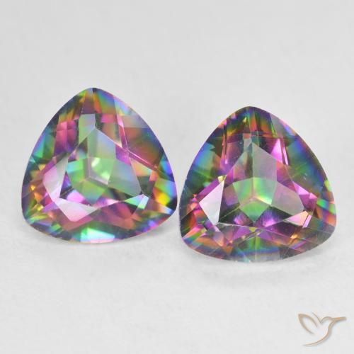 3.39ctw Natural Multicolor Mystic Quartz, Trillion, VVS