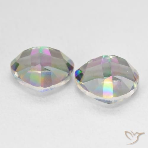 Mystic Quartz Gemstones in 8 x 8 mm (calibrated) Size for Sale, Mystic Quartz Stones in Multicolor Color