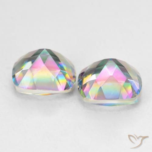 Mystic Quartz Gemstones in 7 x 7 mm (calibrated) Size for Sale, Mystic Quartz Stones in Multicolor Color