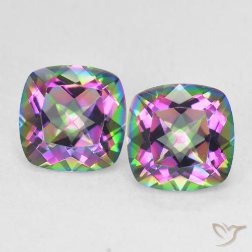 2.76ctw Natural Multicolor Mystic Quartz, Cushion, VVS