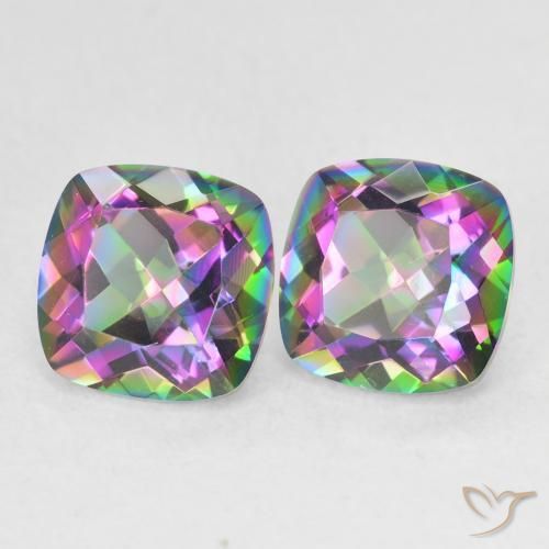 2.76 ctw Multicolor Mystic Quartz Stones, Natural Mystic Quartz in Cushion-Cut Shape for Sale
