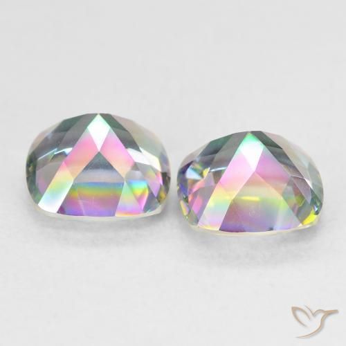 Mystic Quartz Gemstones in 7 x 7 mm (calibrated) Size for Sale, Mystic Quartz Stones in Multicolor Color