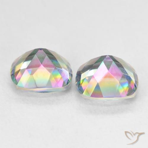 Mystic Quartz Gemstones in 7 x 7 mm (calibrated) Size for Sale, Mystic Quartz Stones in Multicolor Color