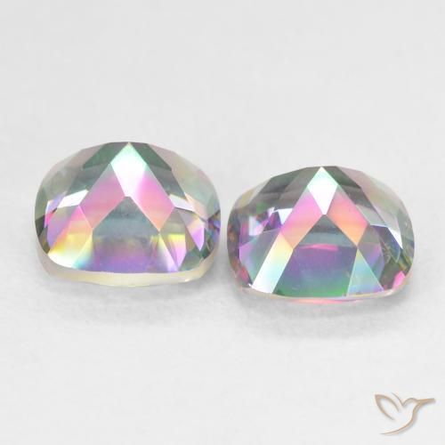 Mystic Quartz Gemstones in 7 x 7 mm (calibrated) Size for Sale, Mystic Quartz Stones in Multicolor Color