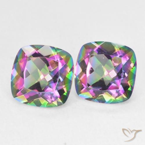 2.79 ctw Multicolor Mystic Quartz Stones, Natural Mystic Quartz in Cushion-Cut Shape for Sale