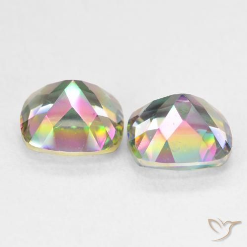 Mystic Quartz Gemstones in 7 x 7 mm (calibrated) Size for Sale, Mystic Quartz Stones in Multicolor Color