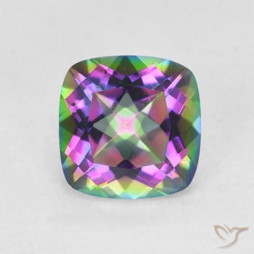 1.40ct Natural Multicolor Mystic Quartz, Cushion, VVS