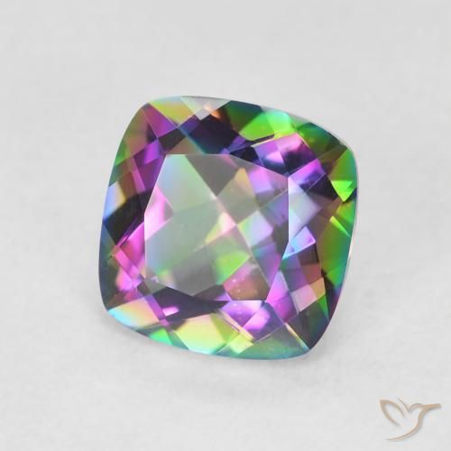 1.40 ct Multicolor Mystic Quartz Stone, Natural Mystic Quartz in Cushion-Cut Shape for Sale