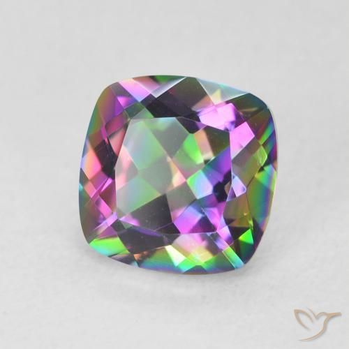 1.42 ct Multicolor Mystic Quartz Stone, Natural Mystic Quartz in Cushion-Cut Shape for Sale