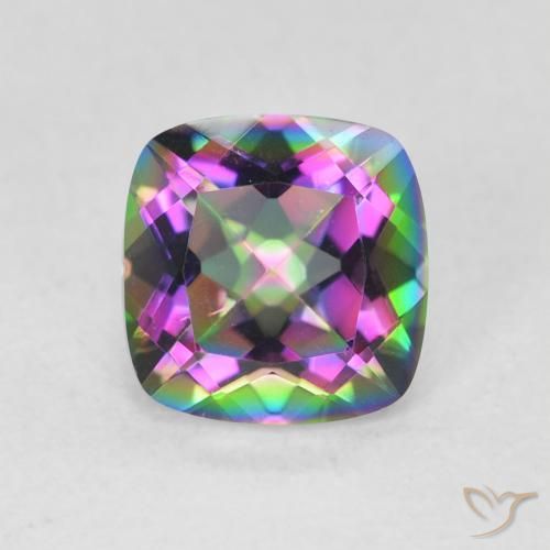 1.40ct Natural Multicolor Mystic Quartz, Cushion, VVS