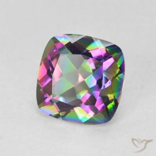 1.40 ct Multicolor Mystic Quartz Stone, Natural Mystic Quartz in Cushion-Cut Shape for Sale