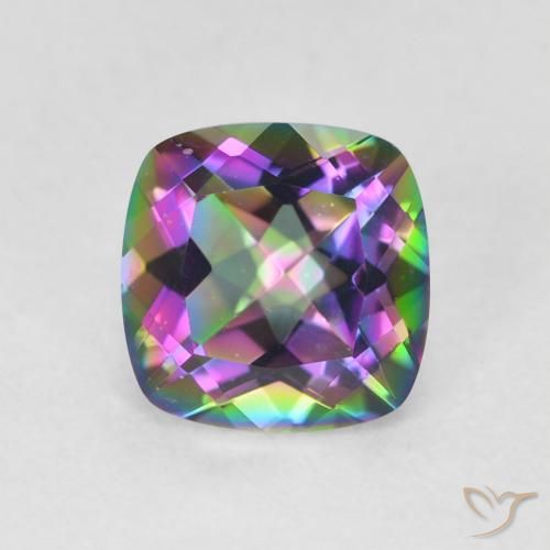 1.45ct Natural Multicolor Mystic Quartz, Cushion, VVS