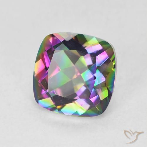 1.45 ct Multicolor Mystic Quartz Stone, Natural Mystic Quartz in Cushion-Cut Shape for Sale