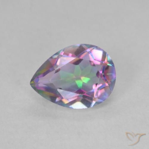 1.09ct Natural Multicolor Mystic Quartz, Pear Shape, VVS-VS