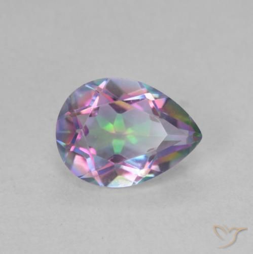 1.09 ct Multicolor Mystic Quartz Stone, Natural Mystic Quartz in Pear Facet Shape for Sale