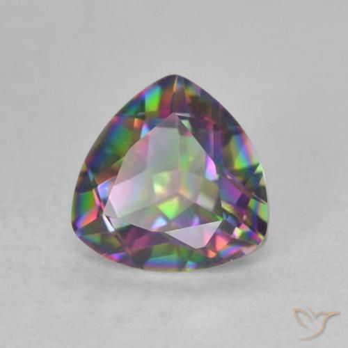 1.16 ct Multicolor Mystic Quartz Stone, Natural Mystic Quartz in Trillion Facet Shape for Sale