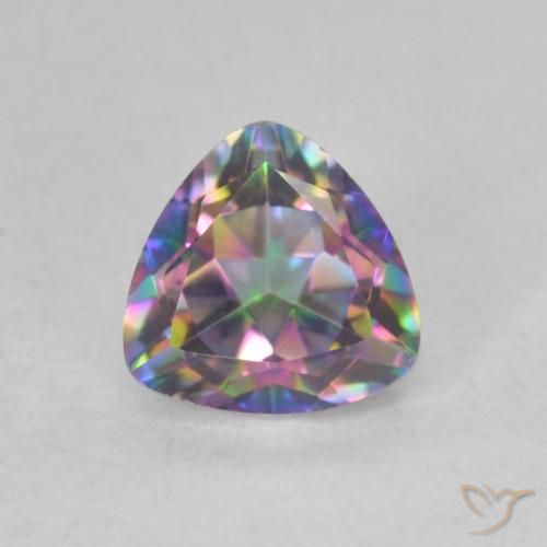 0.77ct Natural Multicolor Mystic Quartz, Trillion, VVS-VS