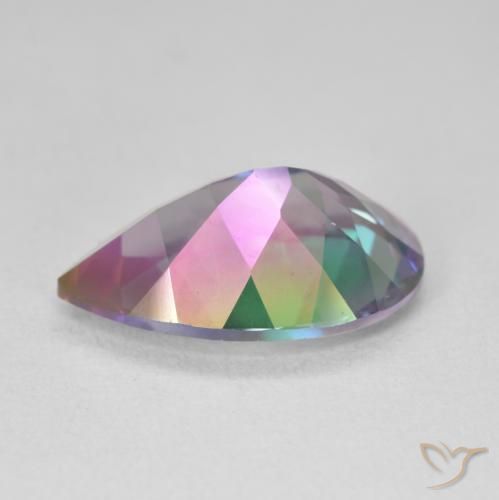 Mystic Quartz Gemstone in 15 x 10 mm (calibrated) Size for Sale, Mystic Quartz Stone in Multicolor Color