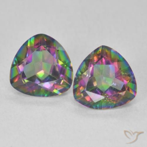 2.28ctw Natural Multicolor Mystic Quartz, Trillion, VVS-VS