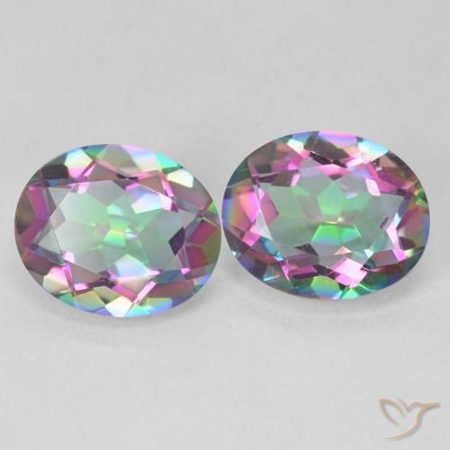 6.35 ctw Multicolor Mystic Quartz Stones, Natural Mystic Quartz in Oval Facet Shape for Sale