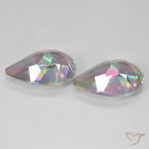 Mystic Quartz Gemstones in 12 x 8 mm (calibrated) Size for Sale, Mystic Quartz Stones in Multicolor Color