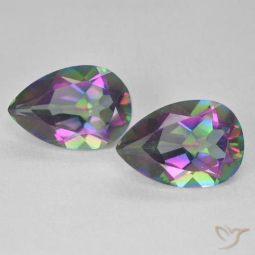 5.80ctw Natural Multicolor Mystic Quartz, Pear Shape, VVS