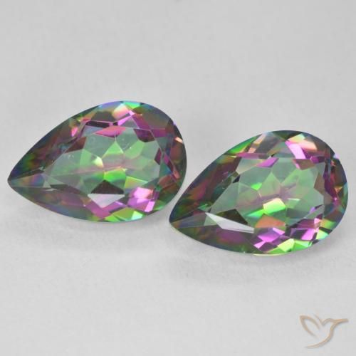 5.93ctw Natural Multicolor Mystic Quartz, Pear Shape, VVS